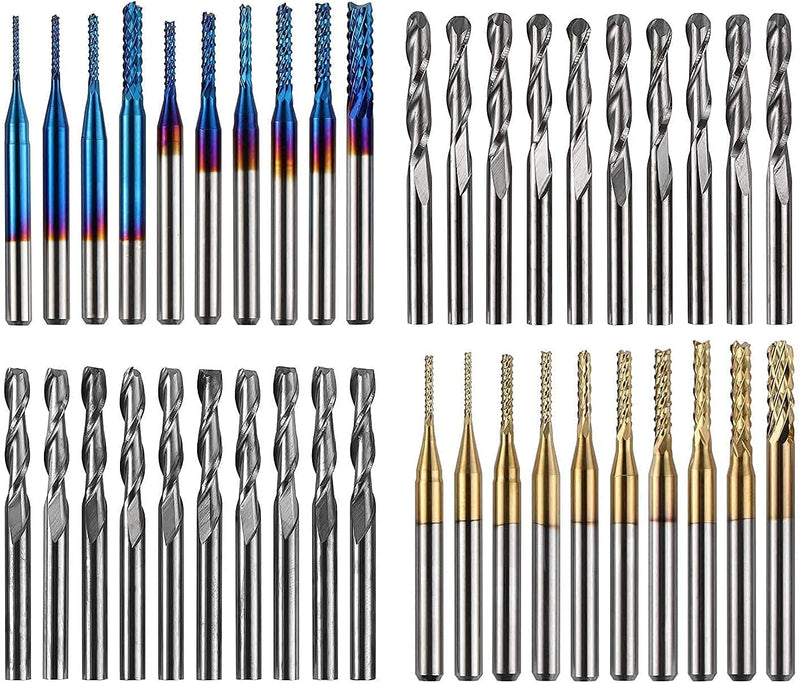 TwoTrees 40-Piece End Mills CNC Router Bits Set