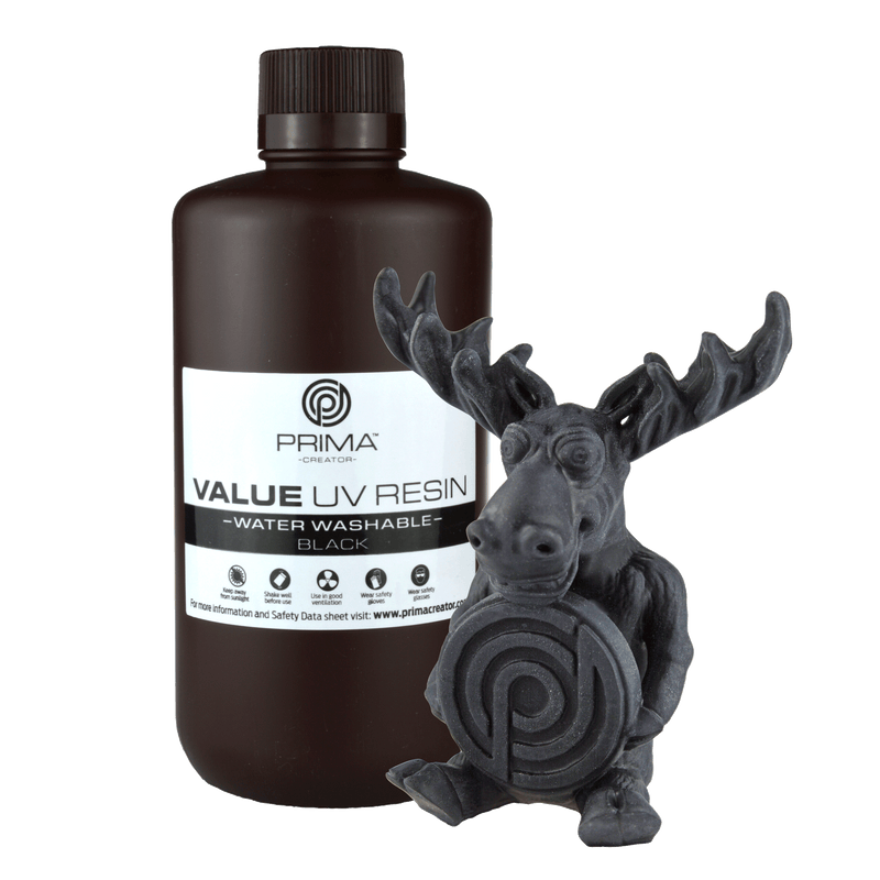 PRIMACREATOR VALUE WATER WASHABLE UV RESIN - 1000 mL - BLACK