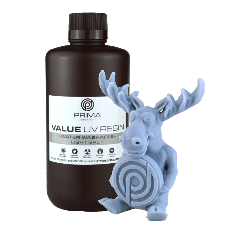 PRIMACREATOR VALUE WATER WASHABLE UV RESIN - 1000 ML - Light Grey
