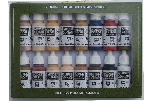VALLEJO ACRYLIC MODEL COLOR SET FACE/SKIN COLORS(16)