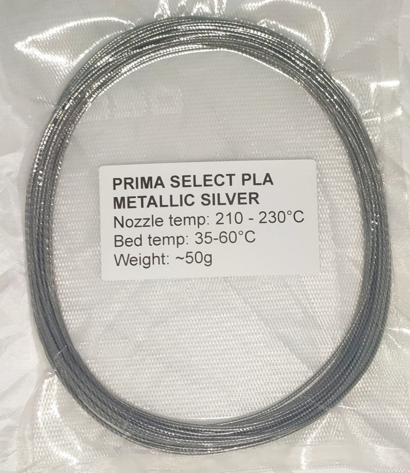 PRIMA SELECT PLA METALLIC SILVER  SAMPLE 50G