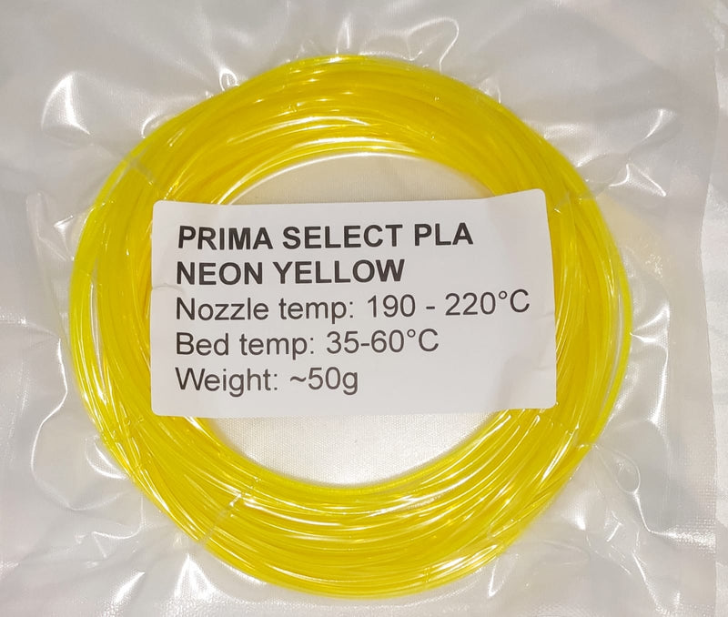 Prima select PLA NEON YELLOW sample 50g