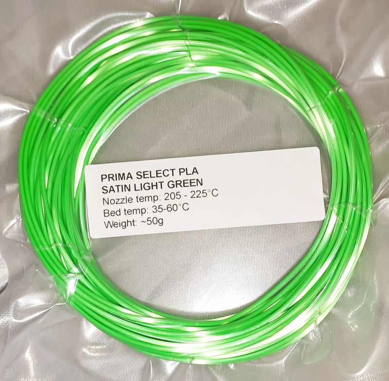 PRIMA SELECT  PLA SATIN LIGHT GREEN sample 50g