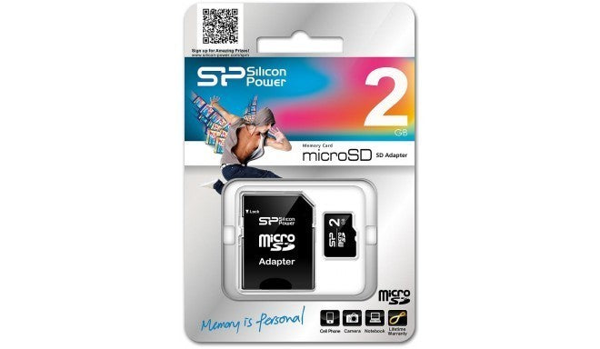 Silicon Power memory card microSD 2GB + adapter