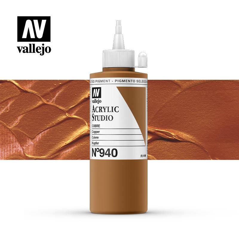 Vallejo Studio Acrylics 200ml - No.940 Copper