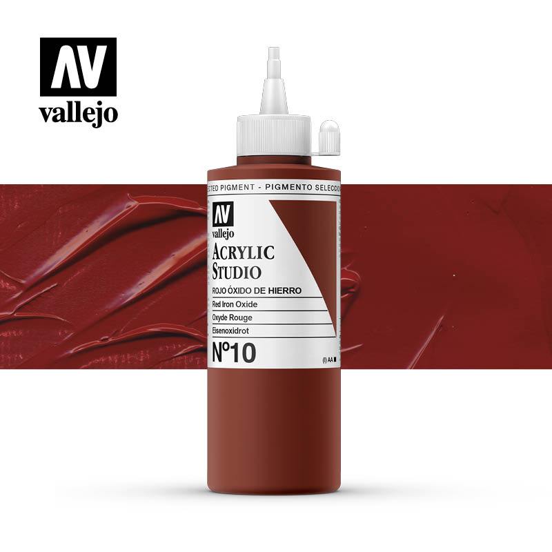 Vallejo Studio Acrylics 200ml - No.10 Red Iron Oxide