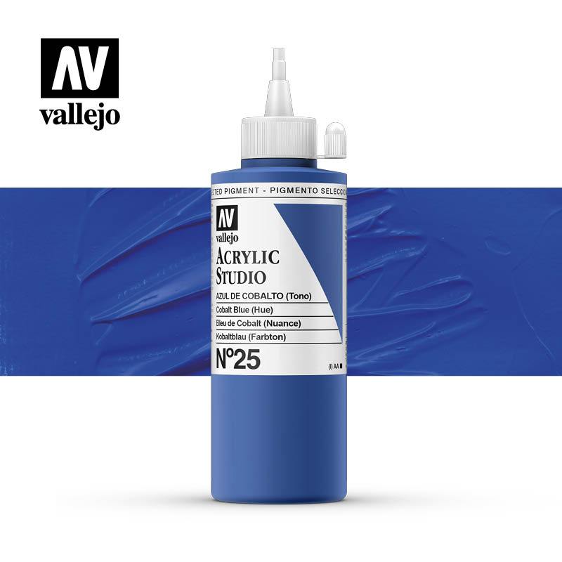 Vallejo Studio Acrylics 200ml - No.25 Cobalt Blue
