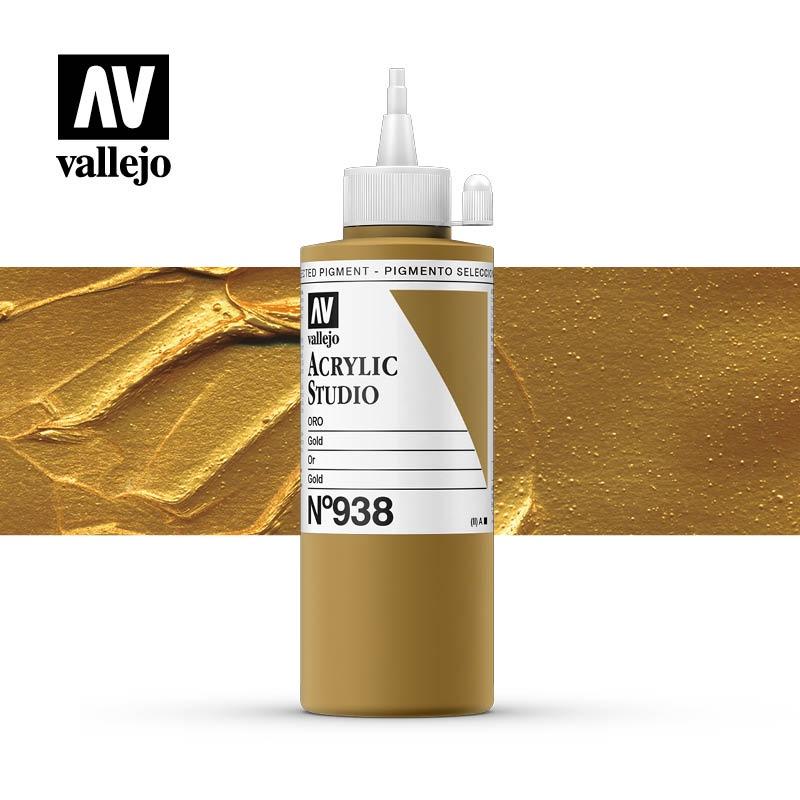 Vallejo Studio Acrylics 200ml - No.938 Gold