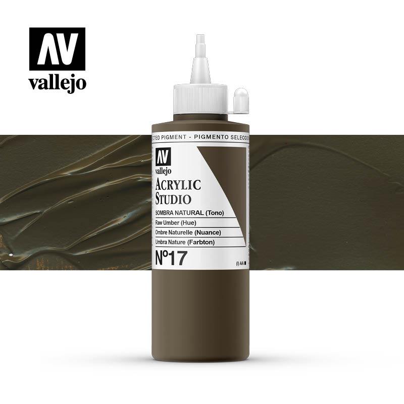 Vallejo Studio Acrylics 200ml - No.17 Raw Umber