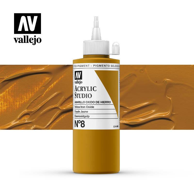 Vallejo Studio Acrylics 200ml - No.8 Yellow Iron Oxide