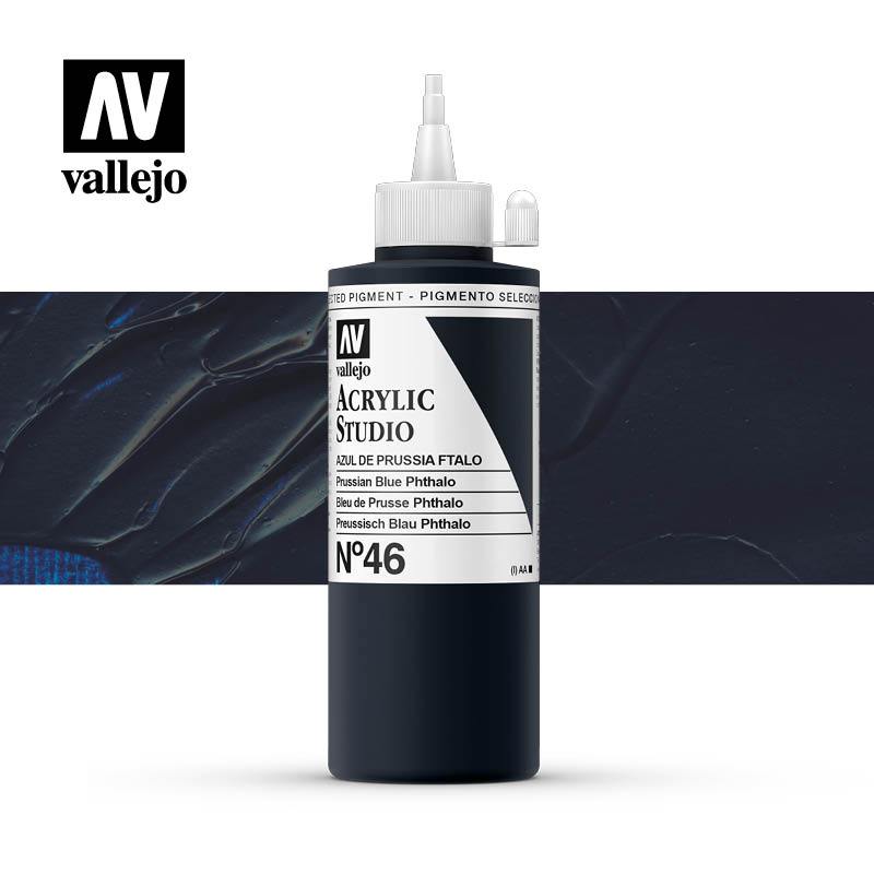 Vallejo Studio Acrylics 200ml - No.46 Prussian Blue Phthalo