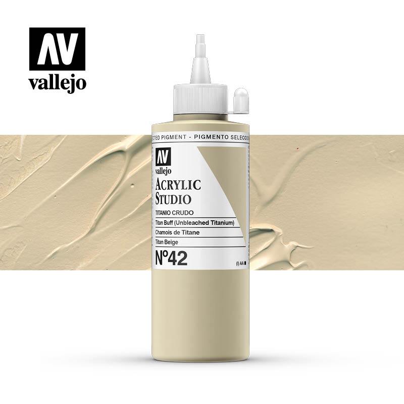 Vallejo Studio Acrylics 200ml - No.42 Titan Buff (Unbleached Titanium)