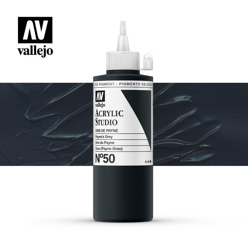 Vallejo Studio Acrylics 200ml - No.50 Payne's Grey