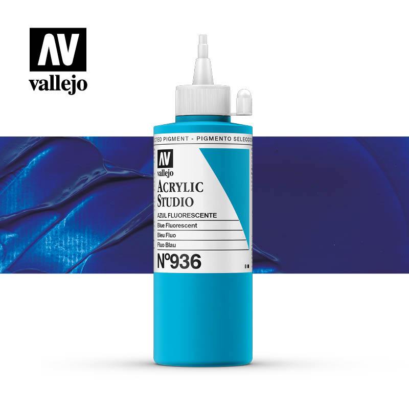 Vallejo Studio Acrylics 200ml - No.936 Blue Fluorescent
